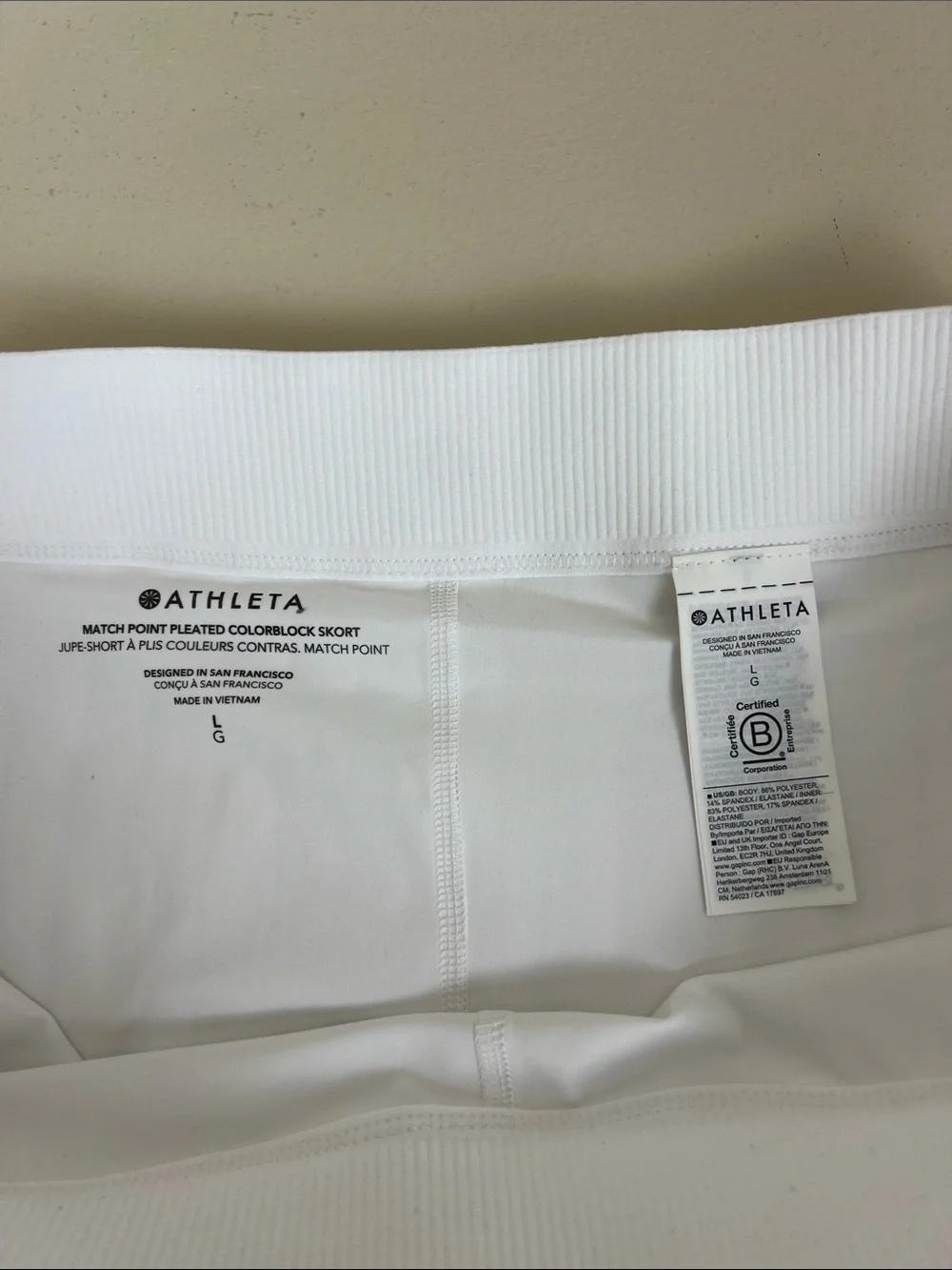 NWT Athleta Match Point Pleated Colorblock Skort Red White Size Large - Picture 9 of 10